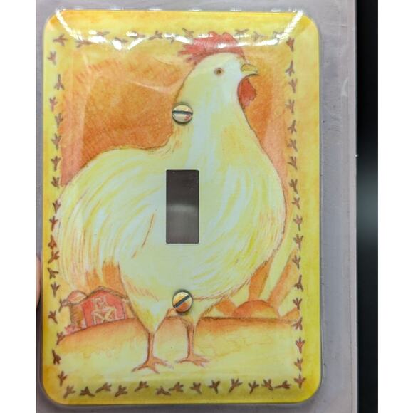 Vintage Rooster Switch Plate Cover Chicken NOS Deco Style Decorative Wall plate - Picture 3 of 7